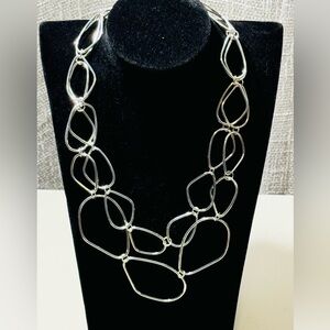 Sequin Double Strand Oval Link Necklace NWT